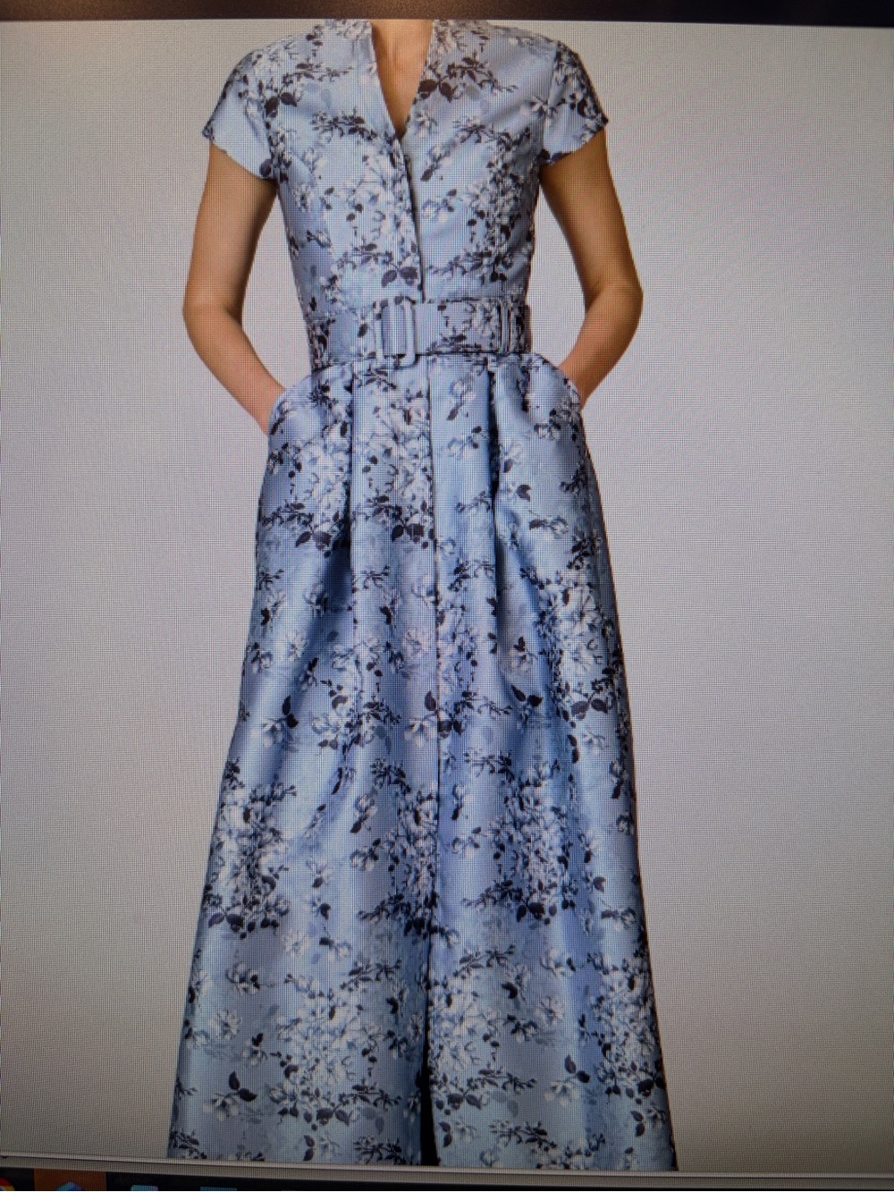 Sachin + Babi Powder Blue Floral Maxi Dress with Belt